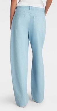 KBB by Kahlana Women's Mid-Rise Barrel Leg The Kahlana Jean in Light Blue